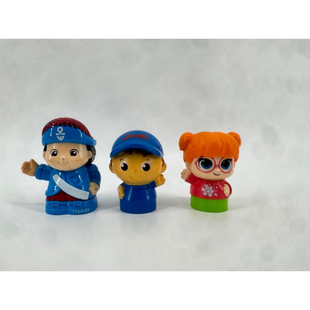 Mega Bloks First Builders Figures Lot of 3 Jeep Boy Stanley Sailor Girl Glasses